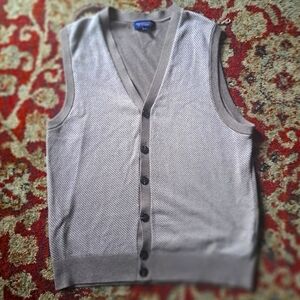 Vtg. Roundtree & Yorke Button Up Thin Striped Cotton Vest Lg Unisex